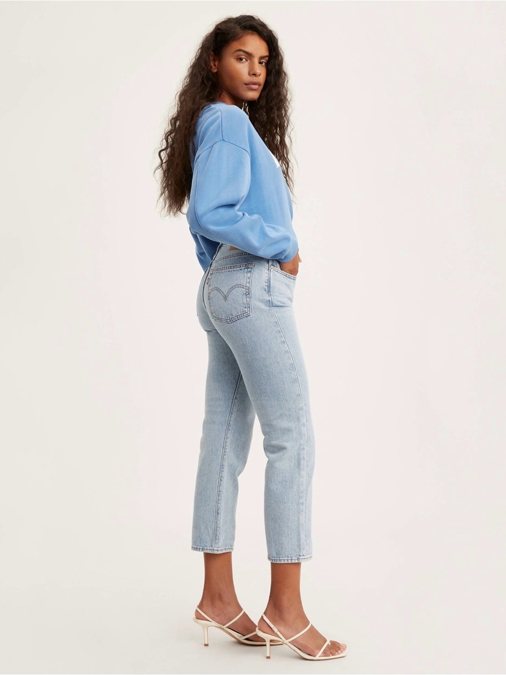 Levi's Wedgie Straight Pale Blue High-Rise Straight Leg Jeans 29